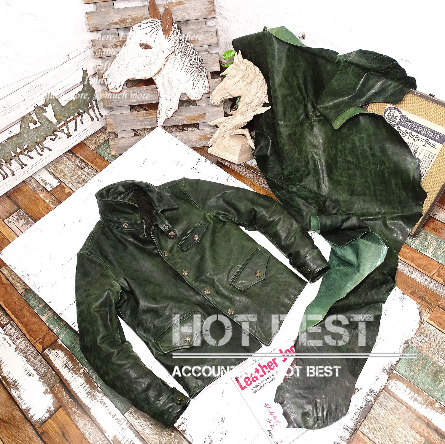 ホースハイド 30s ワークコート レザージャケット 柔らかめ 革ジャン カーコート ブレーキマン ベジタブルタンニンなめし 馬革