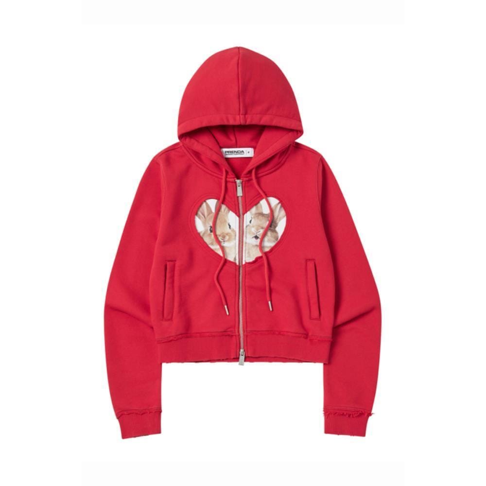 PRENDA BABY RABBIT HOOD ZIPUP RED PRTVSSHZ07WR1