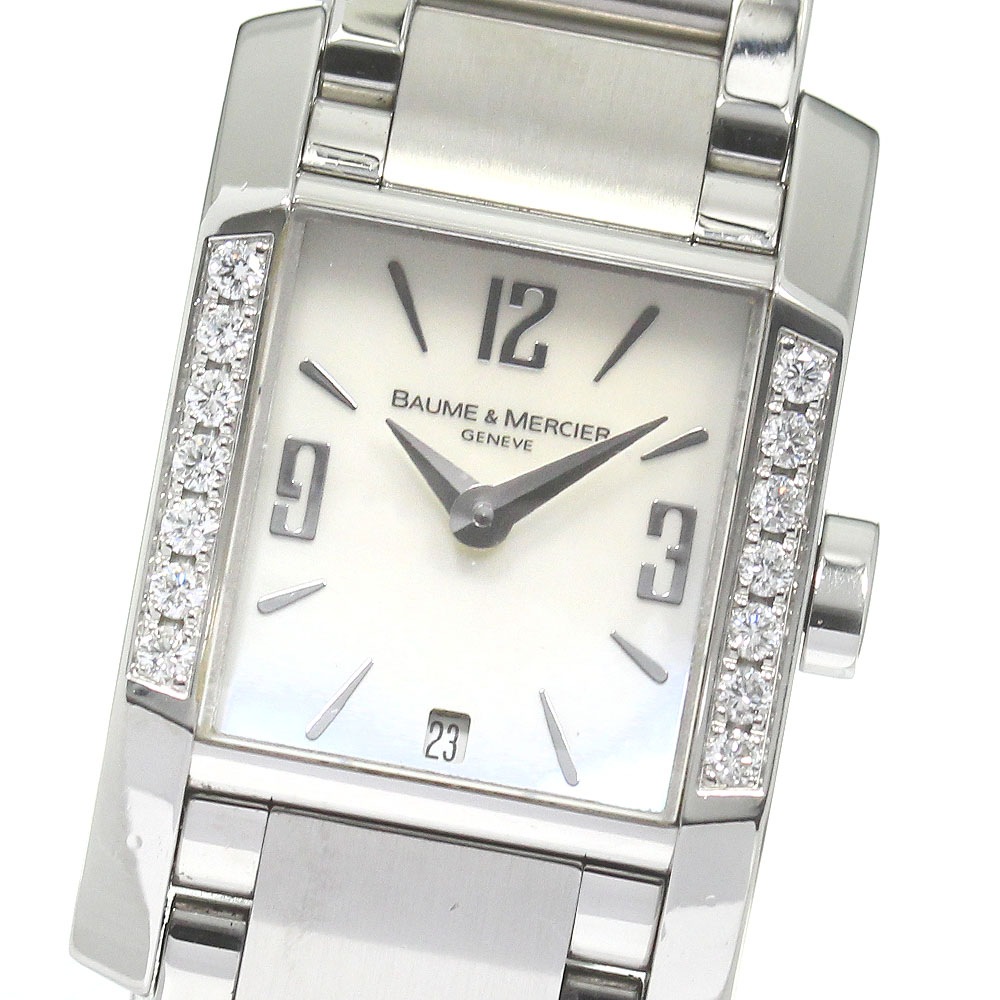 ボーム＆メルシェ Baume & Mercier 65516 ディアマント デイト ダイヤベゼル クォーツ レディース _825059【中古】