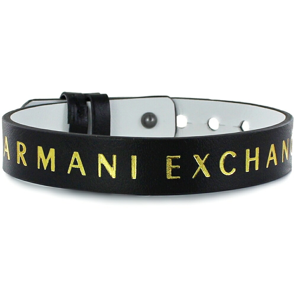アルマーニエクスチェンジ レザー ブレスレット メンズ レディース レザーブレスレット ブラック ホワイト リバーシブル 大人 シンプル プレゼント 男女兼用 アクセサリー ジュエリー 彼氏 彼女 誕