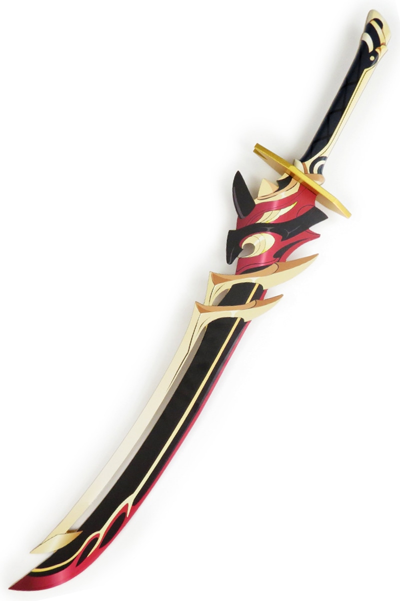 110cm原神荒滝一斗五星コスプレアイテム服赤角石爛杵武器両手剣全竹 モズク製ショーコレクションです