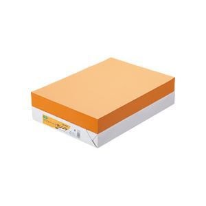 （まとめ）TANOSEE αエコカラーペーパーII B4 オレンジ 1冊（500枚） [x5セット]