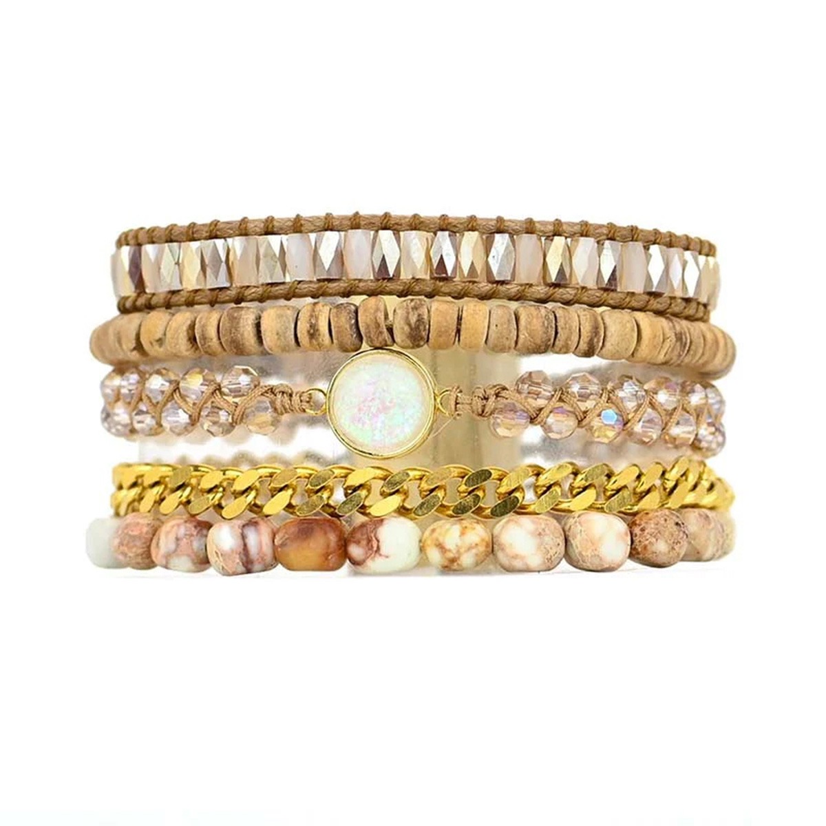 ケープディアブロ CAPE DIABLO ブレスレット CDBL0157 abcd00090l 天然石 5連ブレス ゴールドルインカフ レギュラ ラップブレス