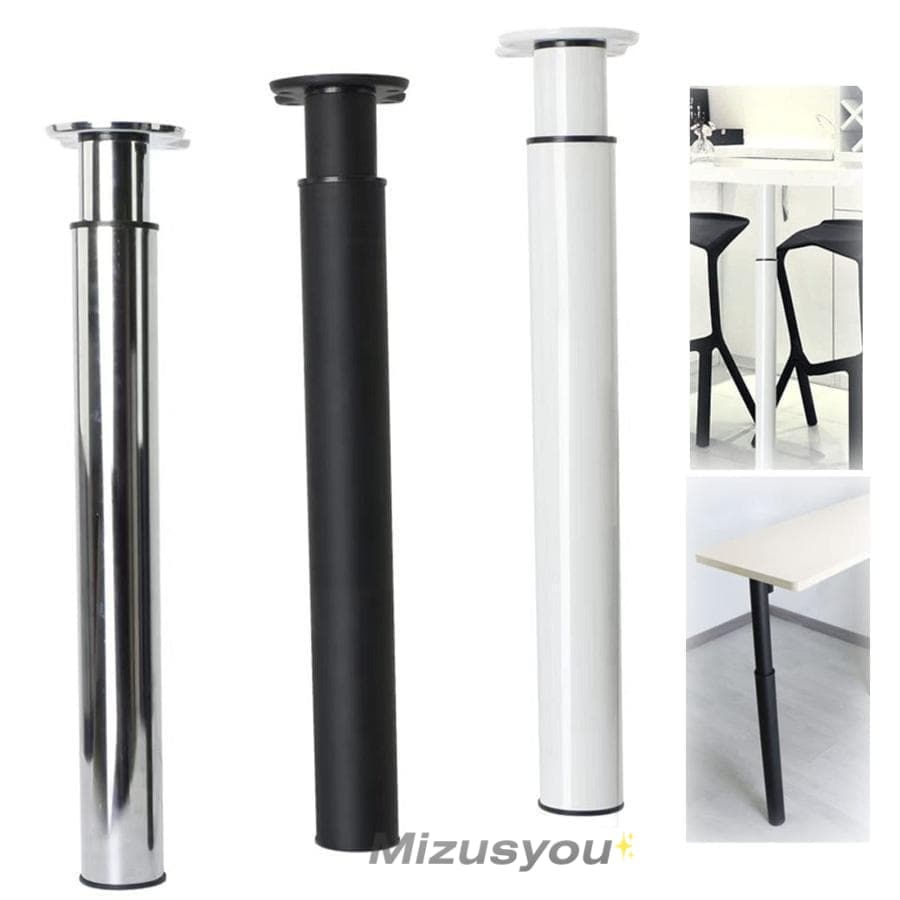 【本日限定】重い伸縮脚 調節可能な長さ　71-110cm テーブル脚 狭いスペース ( 小さなテーブル 60mm 金属鋼折りたたみ式足 ホワイト
