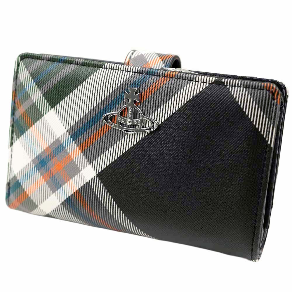 ヴィヴィアンウエストウッド 二つ折り財布 レディース ダービー タータングリーン Vivienne Westwood MEDIUM ZIP WALLET ZIP CARD WALLET BIOGREE