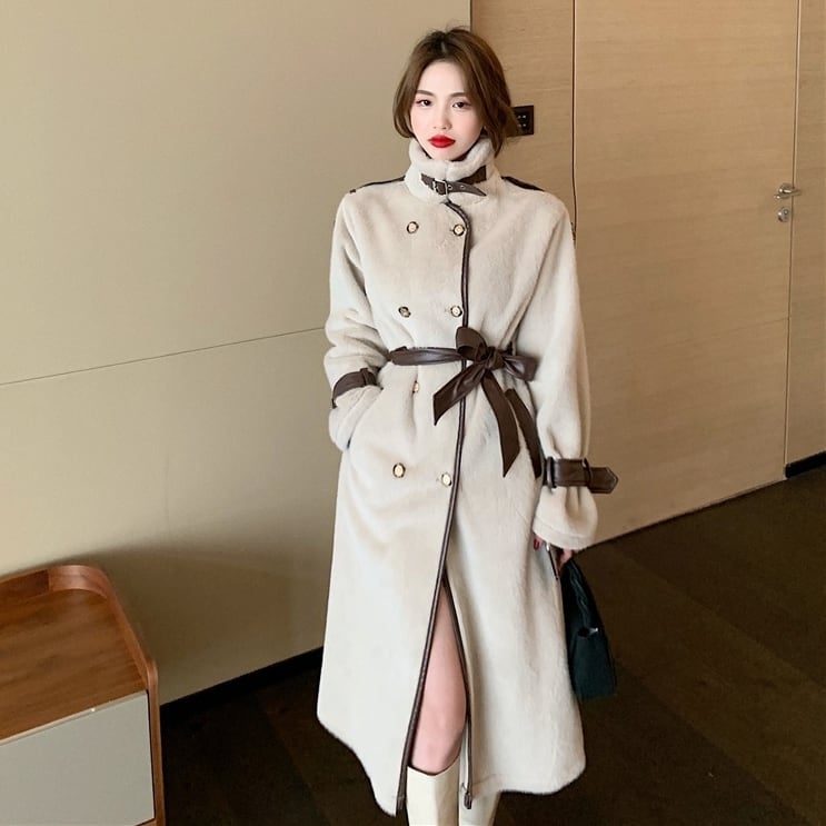 アウター ジャケット 厚手 長袖 フライトジャケット レザートリム ニュアンスカラー ボア