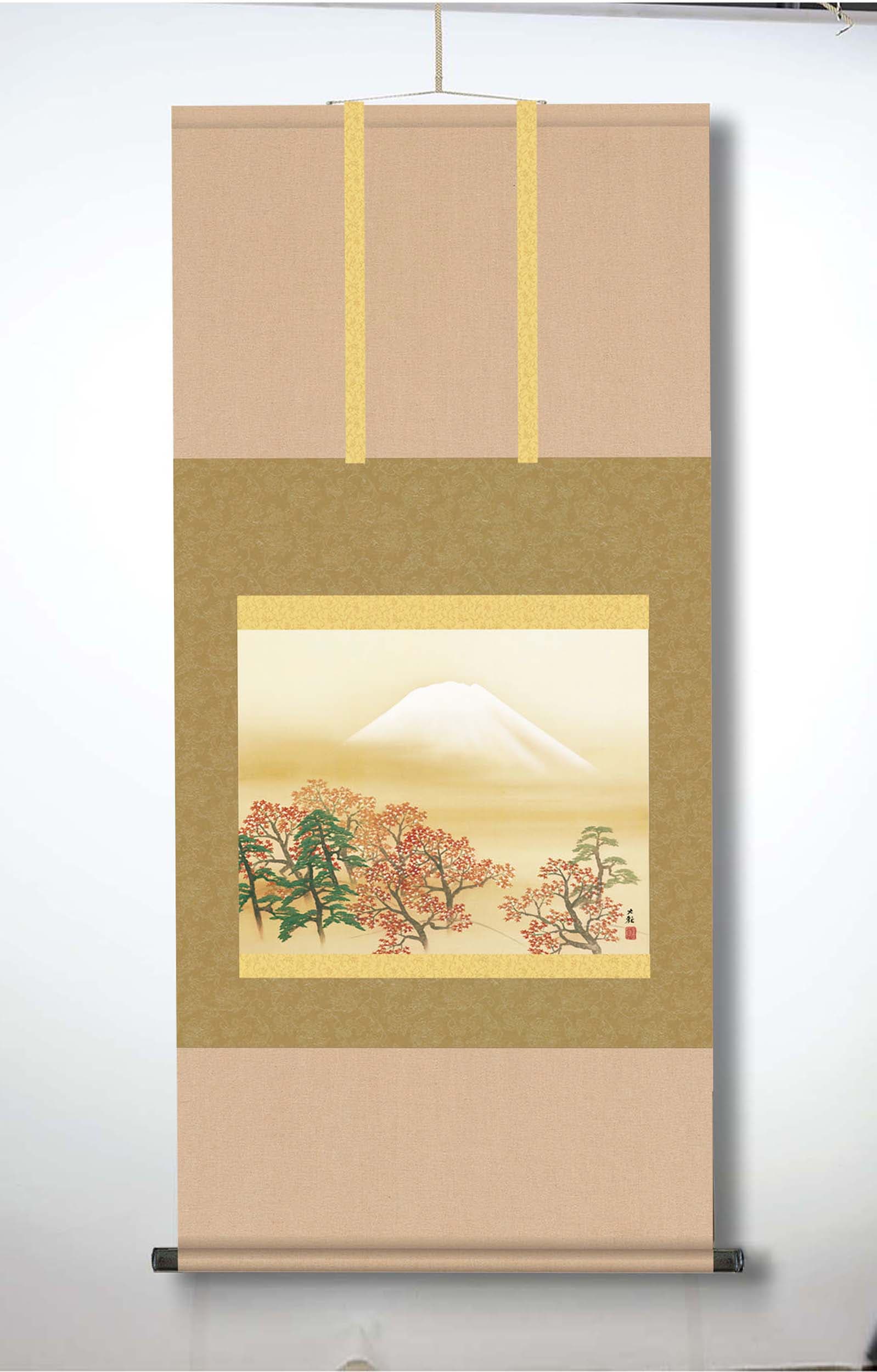 横山大観　霊峰富士掛軸(尺五)　日本心神