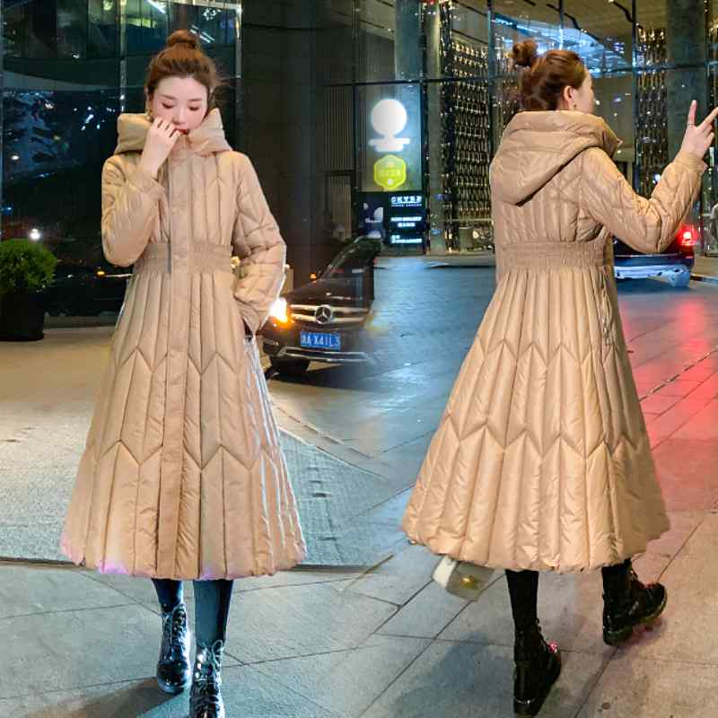 秋服 レディース ファッション オシャレ カワイイ シンプル 大人カワイイ 大きいサイズ スリムフィット コットンコート ウエスタンスタイル フード付き 伸縮 ストレッチ ウエスト ハイエンド ダウン