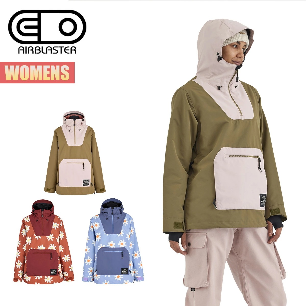 エアブラスター スノーボードウェア レディース ジャケット AIR BLASTER Womens FREEDOM PULLOVER フリーダム プルオーバー 防水 スノーウェア