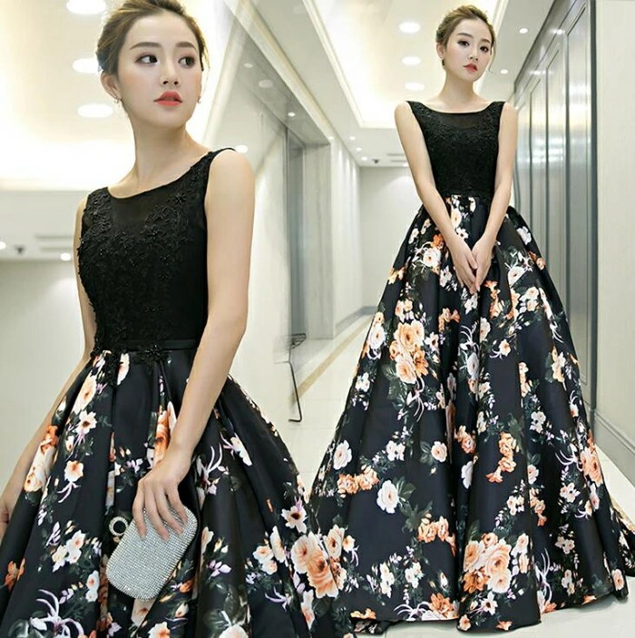 NEW TYPE登場 パーティードレス longdress ロングドレス 花柄 ワンピース パーティドレス 袖あり　ウェディングドレス ウエディング ドレス 二次会 花嫁 ブライズメイド お呼ばれ ワ