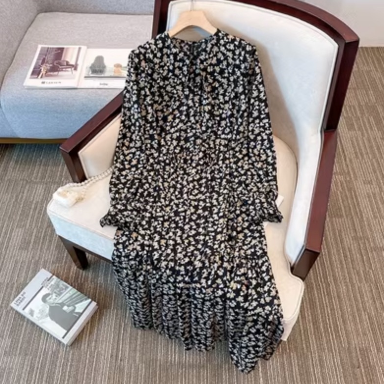 ワンピース デート フレアワンピース ミモレ ミモレ丈 袖あり 長袖 かわいい 大人可愛い きれいめ シンプル カジュアル 大人 上品 おしゃれ お洒落 かっこいい レトロ 大人女子 こなれ感