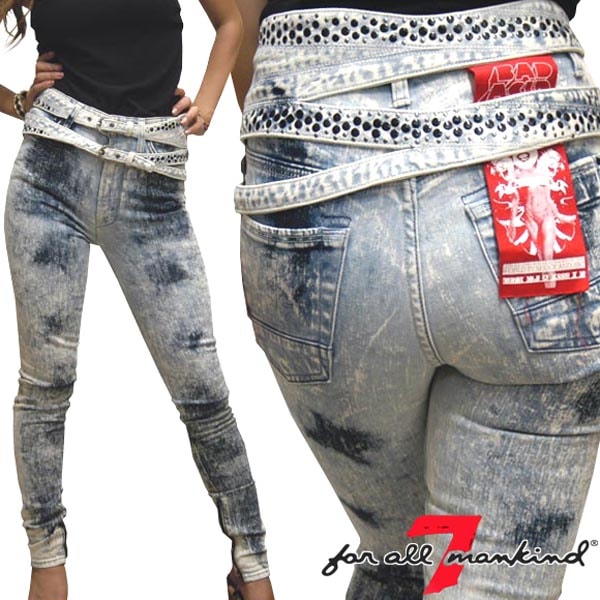 セール世界777本 限定アイテムセブンフォーオールマンカインド レディース スキニー デニム スリム パンツ ジーンズ 7 For All Mankind Limited Edition ハリ