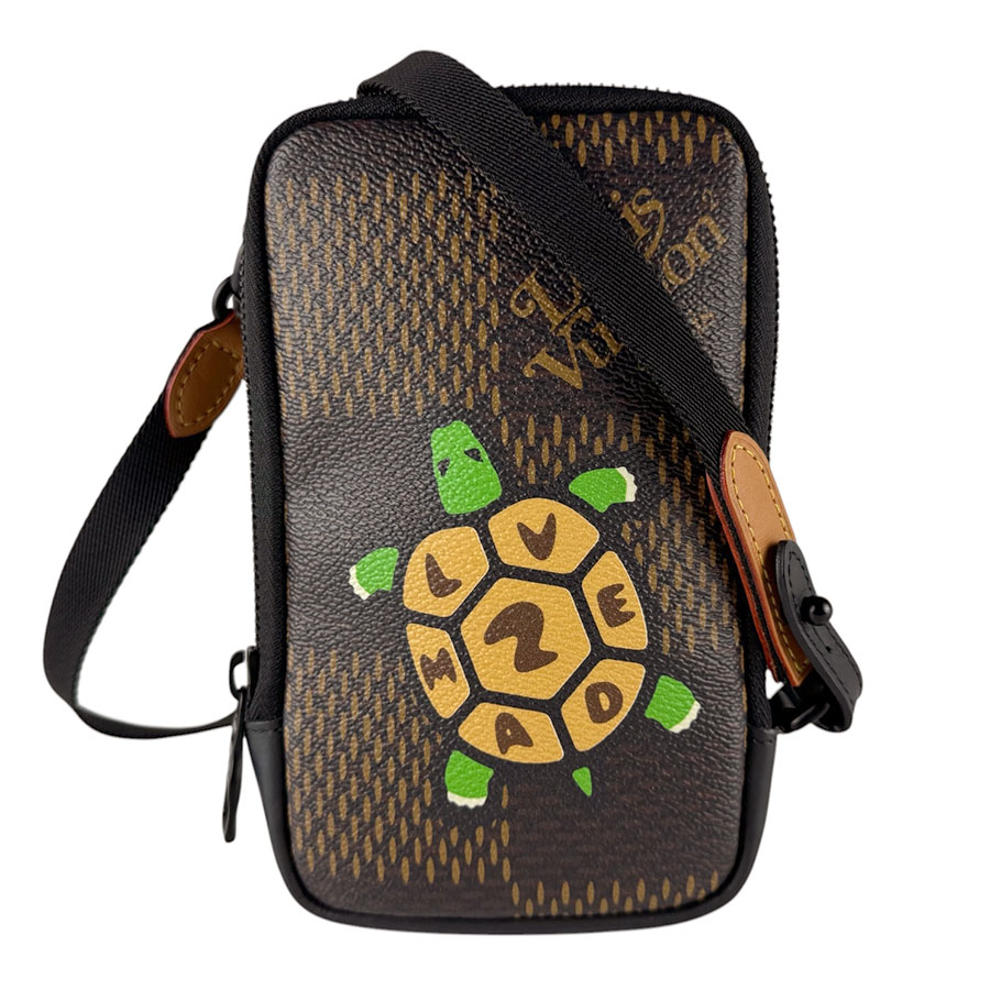 ルイ ヴィトン LOUIS VUITTON ショルダーバッグ NIGO ダミエ ジャイアント ダブルフォンポーチ/ダミエ ジャイアント エベヌ メンズ N40377 z9938