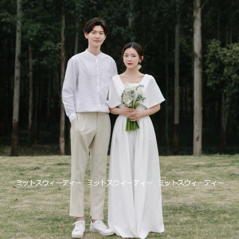 ウエディングドレス ロングドレス 二次会 Aラインドレス 花嫁 パーティドレス 結婚式 ウェディグド