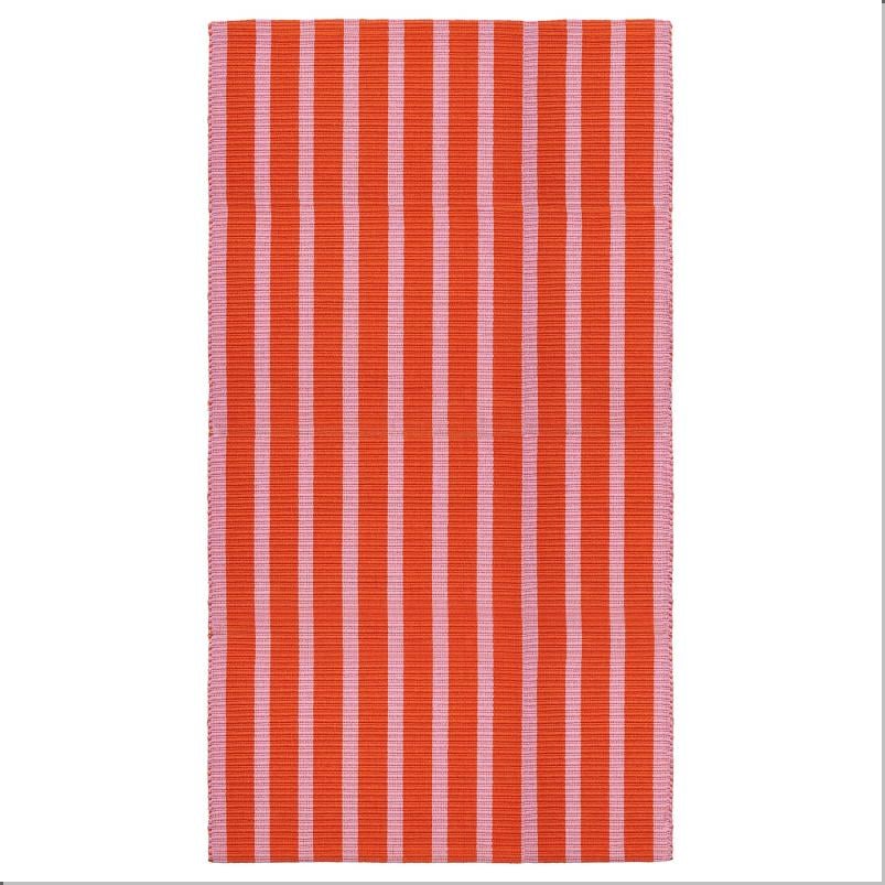 VAGSKYLT ヴェグシールト ラグ 平織り - ピンク/オレンジ 80x150 cm