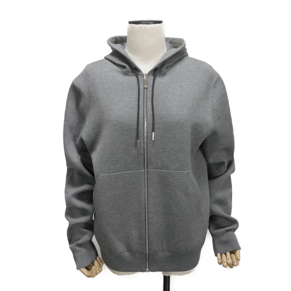 【中古】 パーカー M ウール レザー ドローコード ダブルフェイス スクリット ジップ フーディ カリグラフィ R17KHL79YAEP