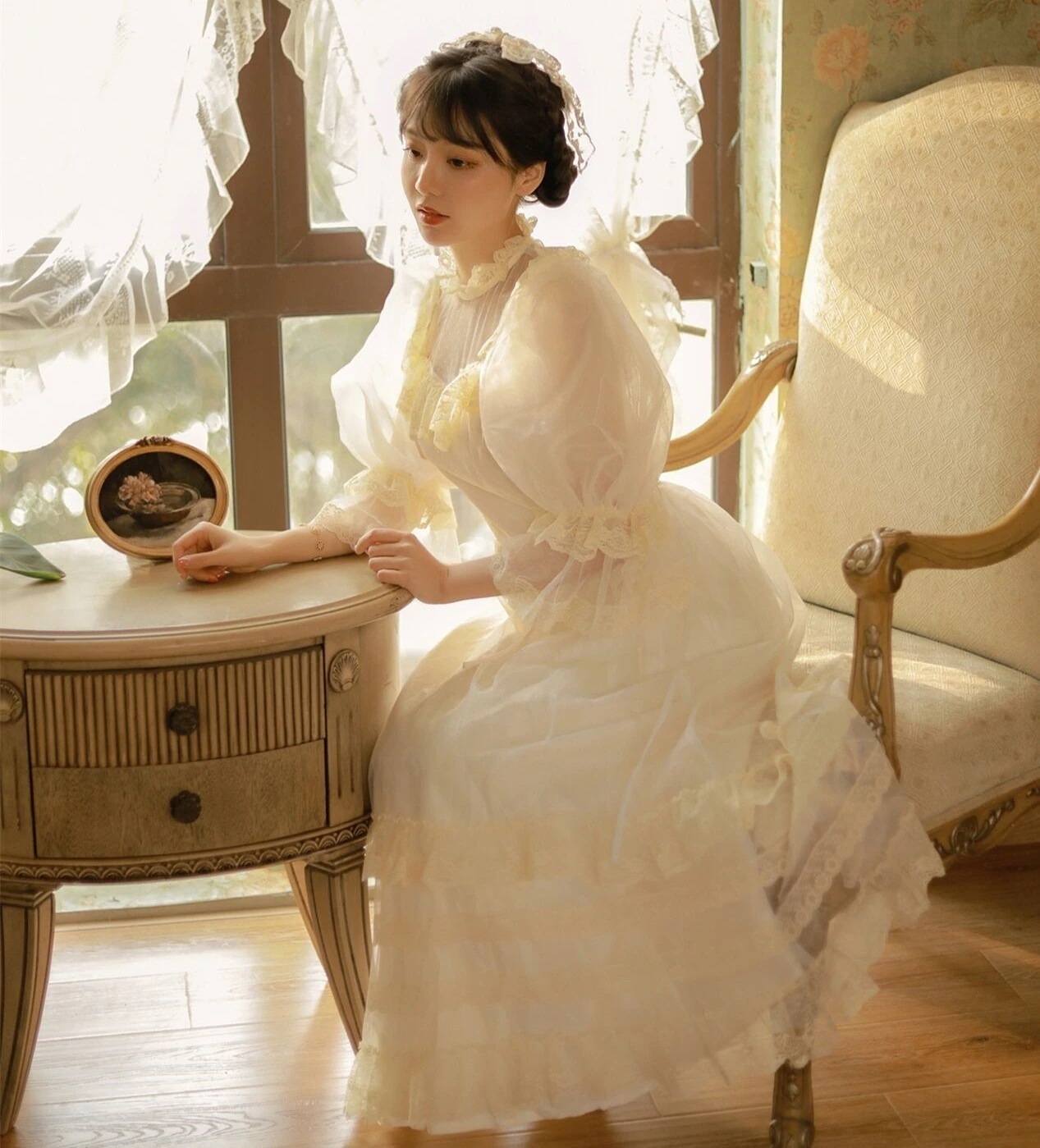 新しいヴィンテージ結婚式の写真の服のドレスガウン