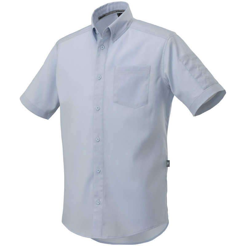 ミズノ　布帛ワークシャツ(半袖/制電素材)［ユニセックス］ 2XL 19：サックス　F2JC158019