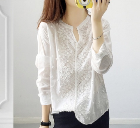 ナチュラルブラウス トップス シャツ ブラウス ジャケット ロング丈 袖あり 半袖 長袖 刺繍 ウエストマーク 綿 爽やか 大人スタイル かわいい 大人可愛い きれいめ シンプル カジュアル 大人