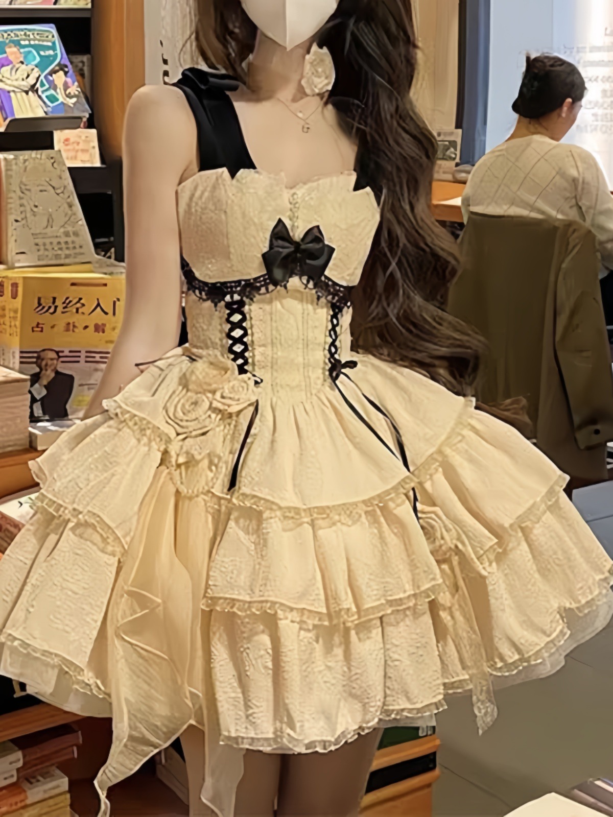 lolita地雷パーカーロリータ ワンピース ゴスロリドレス桐乃告白サスペンダーバレエ風ドッグショートロリータスカート逃亡者プリンセスドレス