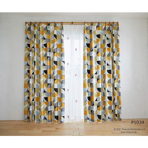 スミノエ ピーナッツ 遮光 カーテン スリーピースヌーピー 100200cm P1034 メーカー直送