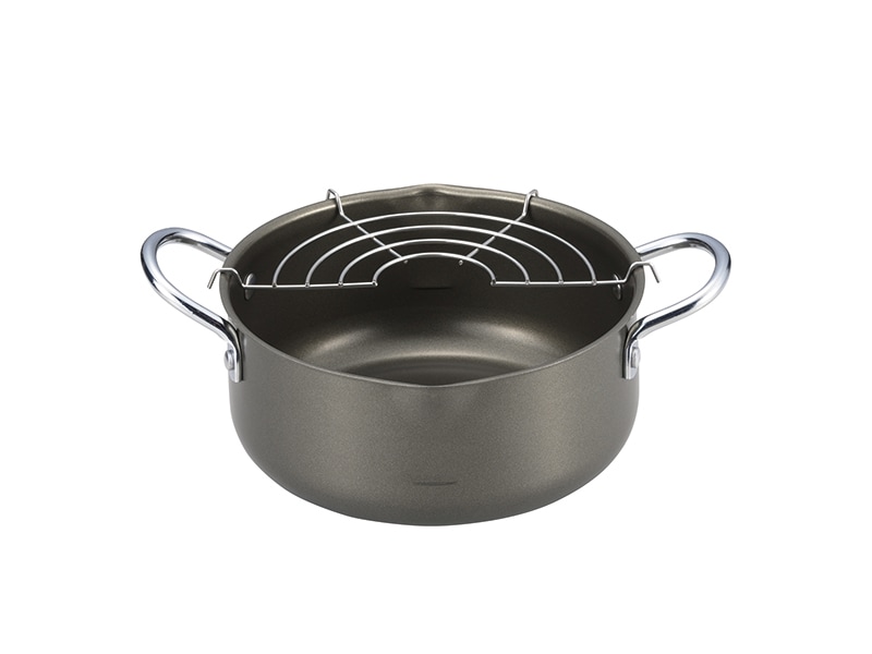 「ラルス」深型天ぷら鍋18cm（アミ付）