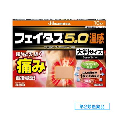 他サイト： 第２類医薬品 フェイタス5.0温感大判サイズ 10枚の商品画像