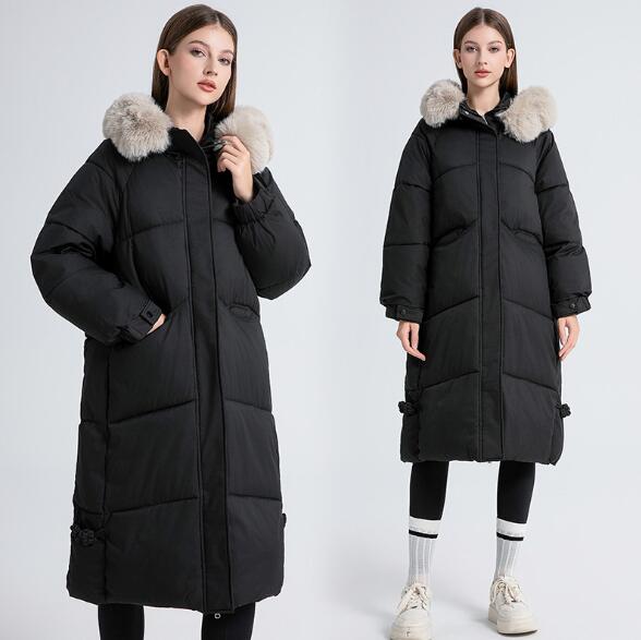 レディース ダウンジャケットロングコート フードコート ベンチコート 冬 厚手 防寒服 アウトドア 無地 ファー 防風 柔らかい 中綿コート 韓国風 軽量 ファッション 暖かい