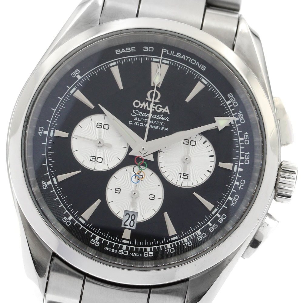 オメガ OMEGA 221.10.42.40.01.001 シーマスター デイト クロノグラフ 2008 北京オリンピック メンズ _891449【中古】