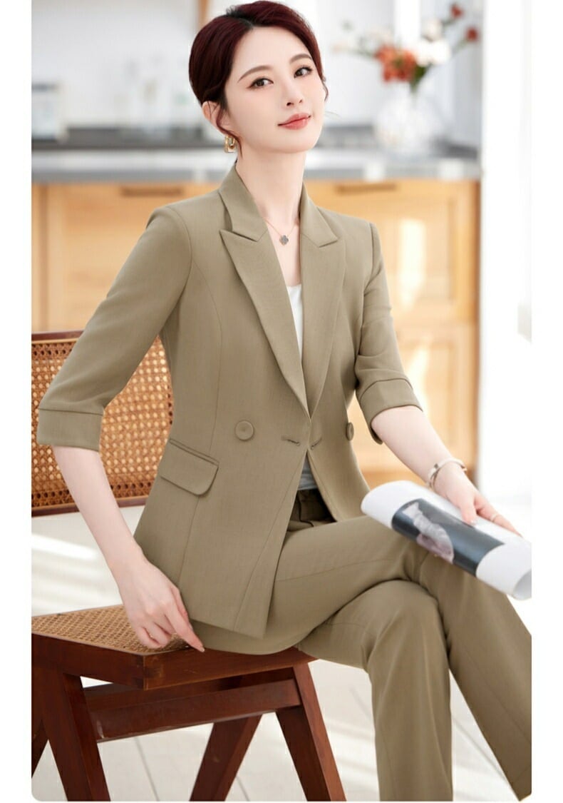 レディース コート パンツスーツ 通勤 オフィス トップス 制服 事務服 フォーマル ビジネス 洗える 春秋 就活 大きいサイズ 細身