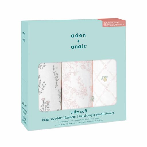 エイデンアンドアネイ 日本正規品 おくるみ 3枚 セット 新生児 夜泣き対策 ガーゼ 赤ちゃん 出産祝い ベビー ギフト FRENCH FLORAL ASWS30008 120 X 120CM レーヨ