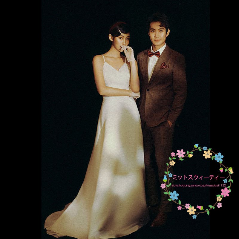 ウェデイングドレス 結婚式 二次会 旅行 前撮り ノースリーブ ロングドレス 花嫁 ドレス　ウエディングドレス 挙式 ドレス パーティードレス 高級感 後撮り