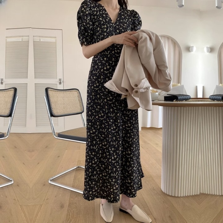ワンピース レディース カシュクールワンピース ロングワンピース S M L XL 韓国 ロング丈 半袖 Vネック かわいい 大人可愛い きれいめ 上品 エレガント 清楚 フェミニン おしゃれ お洒落