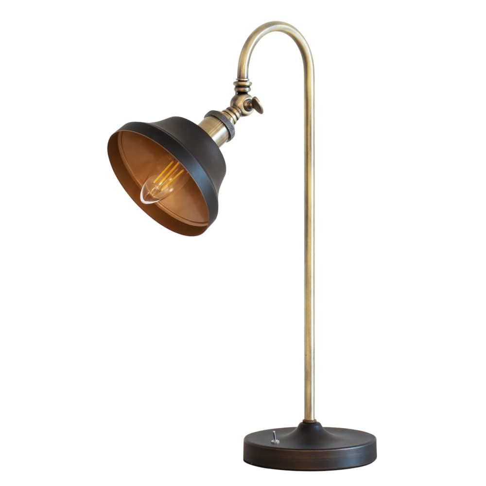 Ampoule テーブルランプ デスクライト 1灯 E17 卓上 アンティーク レトロ 間接照明 電球別売 ブラック 黒 ブラウン Lantre ラントレ