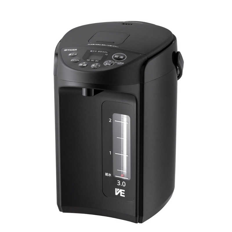 タイガー　TIGER　電気ポット ［3.0L /蒸気セーブ機能つき］ クールブラック　PIQ-G300KC