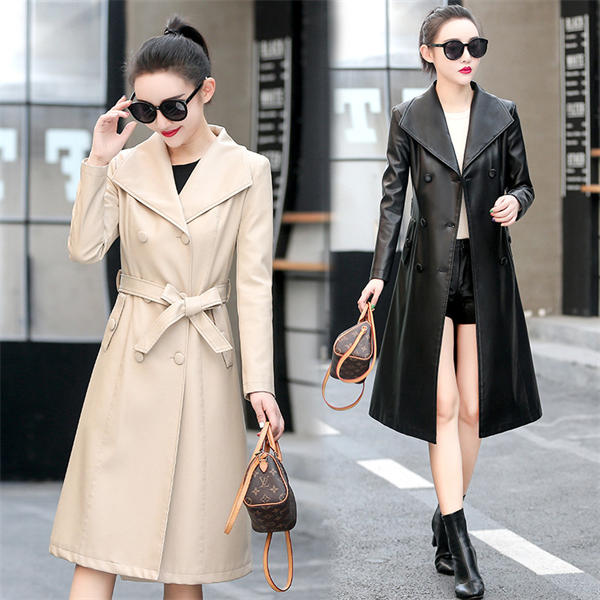 本革 ラムレザー レザージャケット レディース 本革 レザージャケット ロング 羊革 レザーコート ロングコート トレンチコート ライダース 防風 ブラック 革コート アウター ベルト付き 春秋冬 結