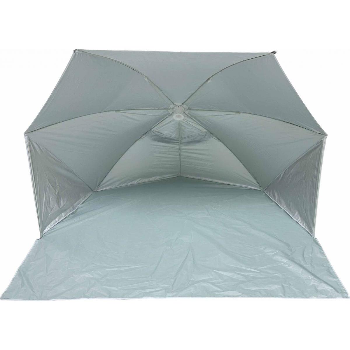 【在庫有・即納】ドウシシャ ワンタッチ・パラソルテント ミント 約 横幅180×奥行108×高さ132cm コンパクト収納 庭遊び 暑さ 熱中症対策 猛暑 酷暑