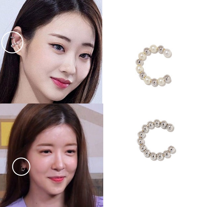[韓国の人気芸能人着用 ] [経理パクソダムステファニーリーチョンインソン協賛] BALL EAR CUFF イヤーカフ デイリーアクセサリー イヤリング