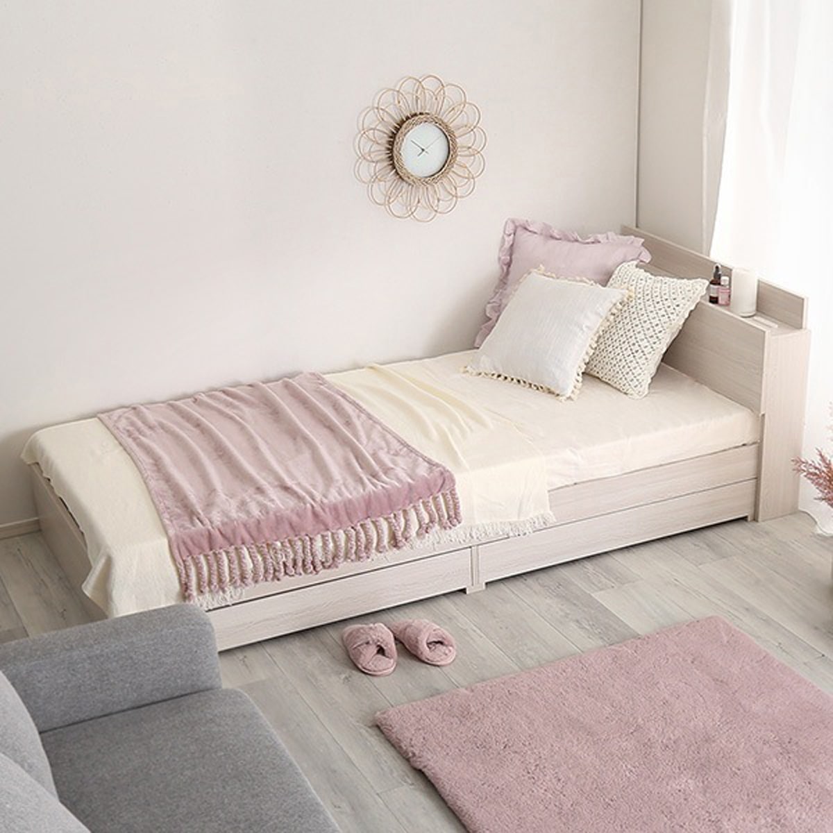 インテリア 家具 ベッド チェストベッド コンセント付き 大人かわいい セミダブルサイズ 収納 25,964円