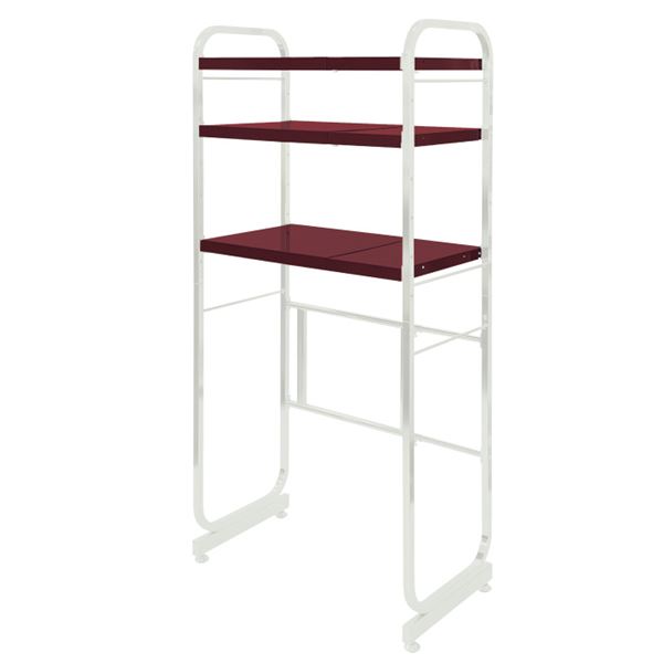 キッチン収納 約幅550900mm 3段 グランホワイト 日本製 棚板 バーガンディ 伸縮式 キッチンペールラック LUGSJAPAN 組立品