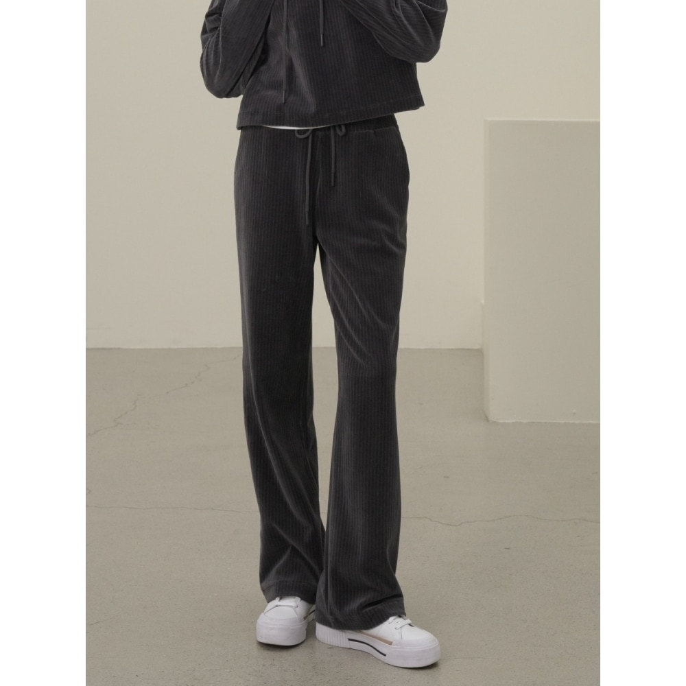 ACUD ベロアヒールセミワイドパンツパンツ