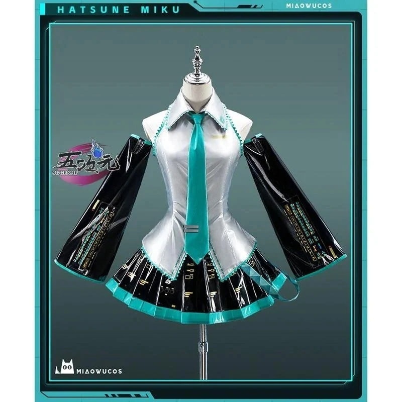 即納あり 【大人気N0.1】　ボーカロイド　初音ミク　コスチューム　通常V　コスプレ衣装　SNSで大バズり　通常Ver　ins大人気 ウィッグ　髪飾り　ヘッドホンセット　靴　髙!品!質