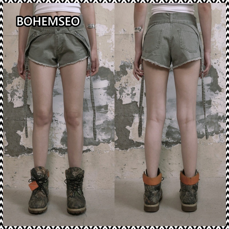 bohemian seoul STRAP LAYERED SHORTS
