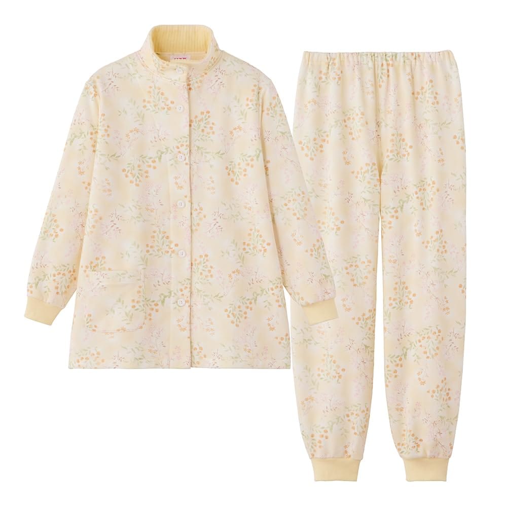 当日発送 パジャマ 極暖 襟元あったか 長袖長パンツ 裏毛起毛 レディース