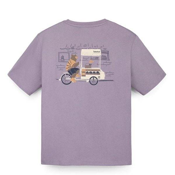 共用バックグラフィックラベンダー半袖Tシャツ A5RMM EG7