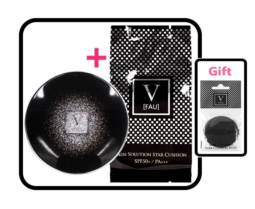 【韓国人気 】スキンソリューション スタークッション 本品15g＋リフィル15g + Gift (パフ1個 基本提供)