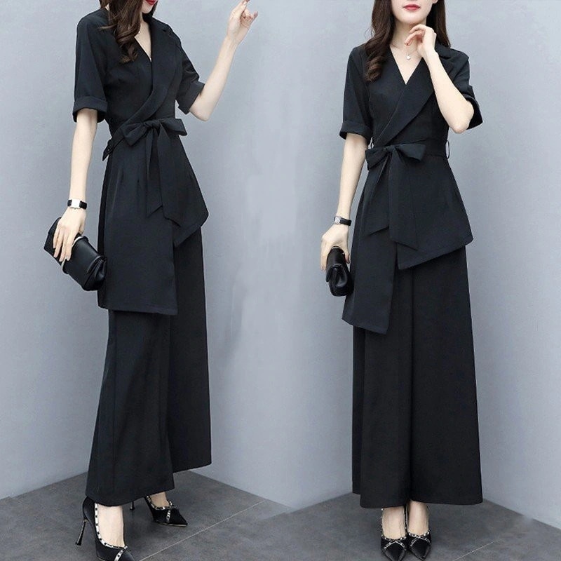 セットアップレディーススーツガウチョパンツトップス2点セットワイドパンツカーディガン 5,865円