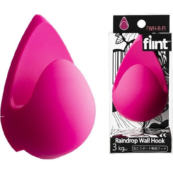 東洋工芸 石こうボード専用フック flint HookRaindrop Wall Hook ピンク (5パック入) 0408-00013
