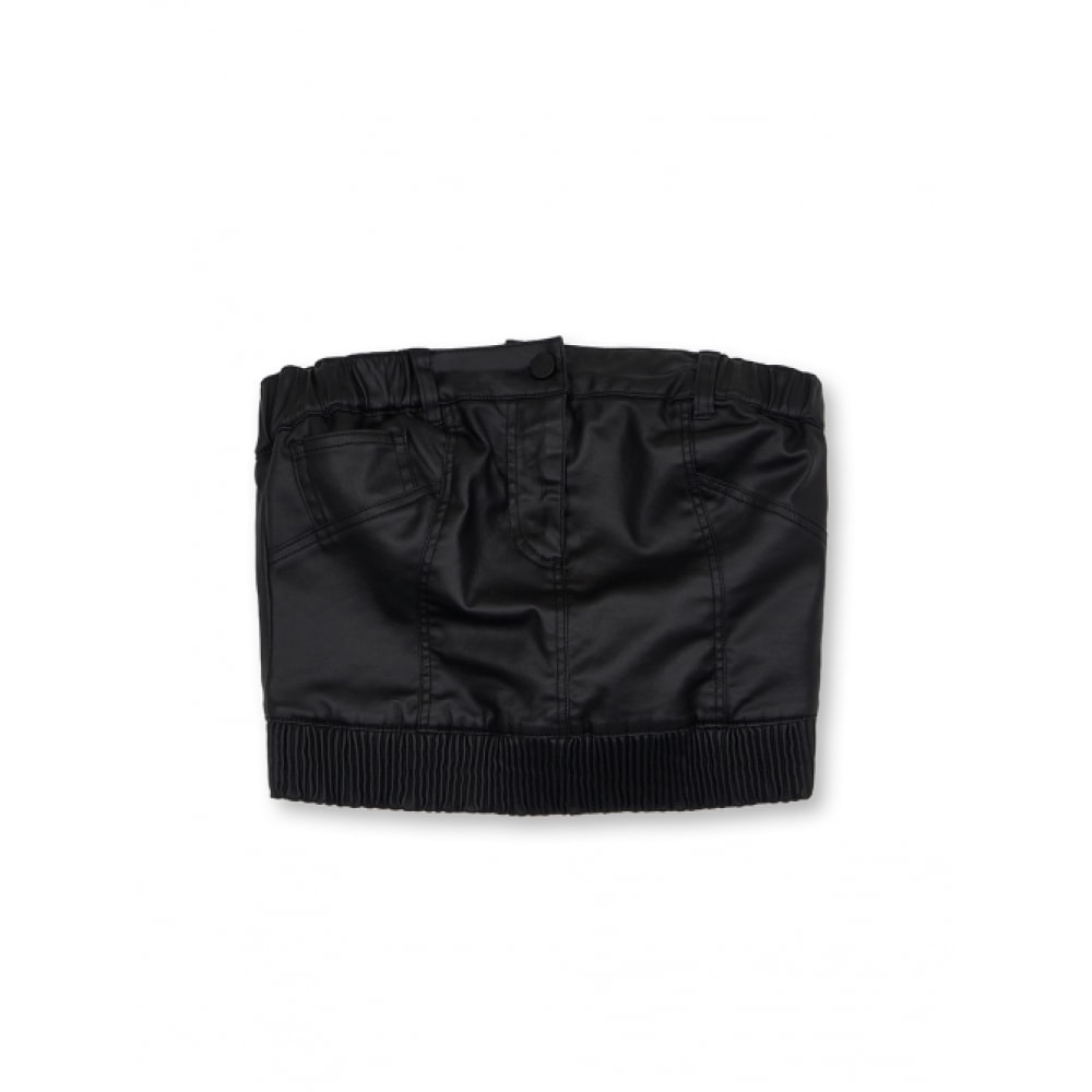 CHOWOO デニムレザーチューブトップ