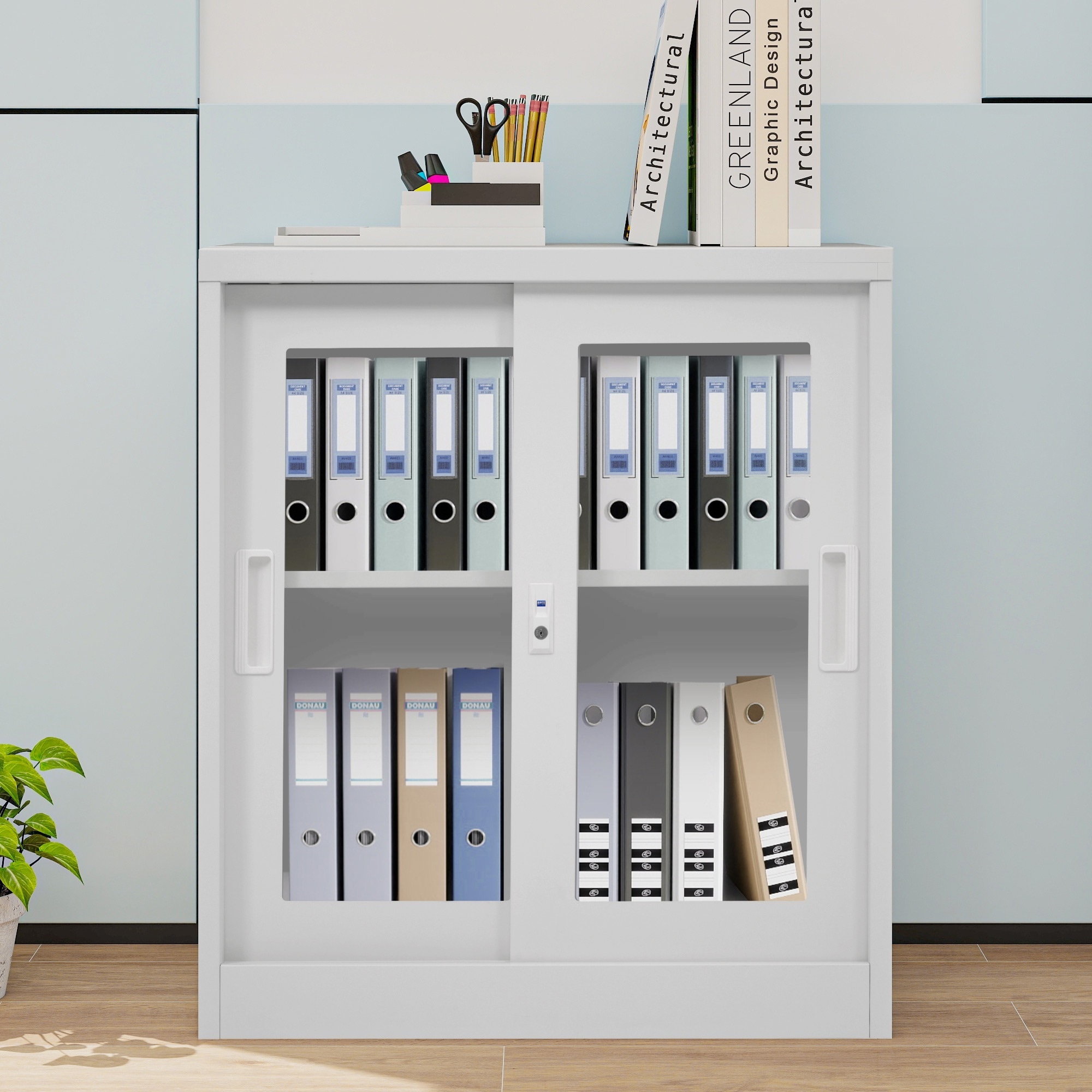 【国内発送,送.料無料】A170スチール書庫 引き戸タイプ 書類保管庫 保管庫 収納 オフィス 事務所 更衣室 学校 業務用 書庫 おしゃれ キャビネット スチールキャビネット ベース付き 可動棚 A